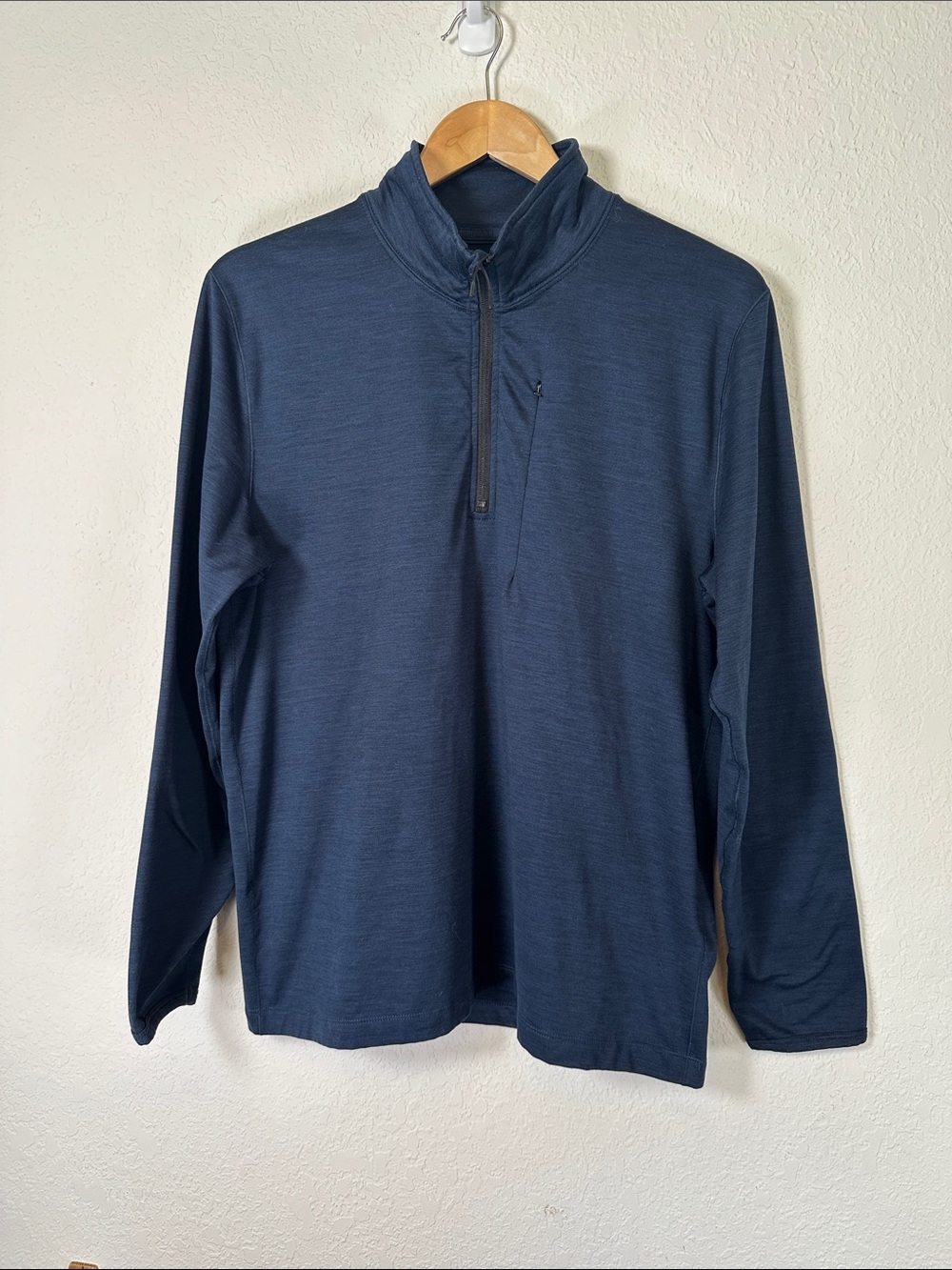 Abercrombie & Fitch Navy Soft Air Knit 1/4 Zip Shirt